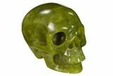 Realistic, Polished Jade (Nephrite) Skull #151136-2